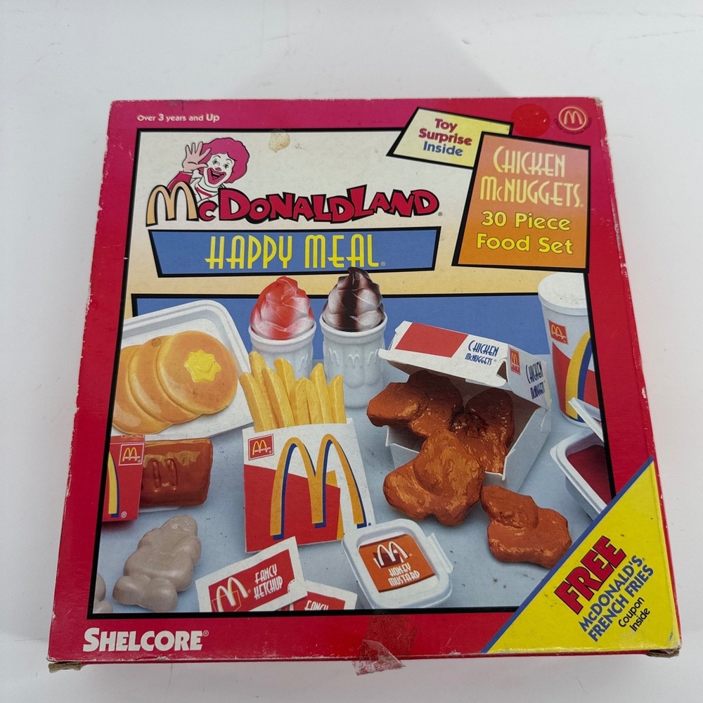 Shelcore McDonaldLand Happy Meal Food Set Red Vintage 1999 Kids